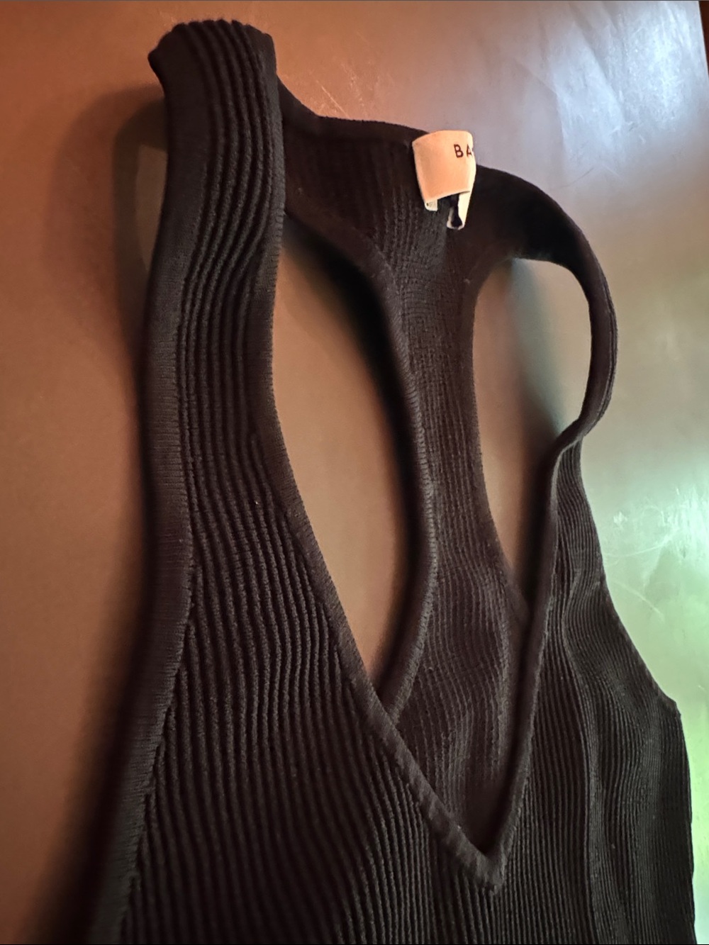 Babaton Black Ribbed Racerback Mini Dress - Picture 4 of 5